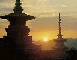 Pagodas at the dawn